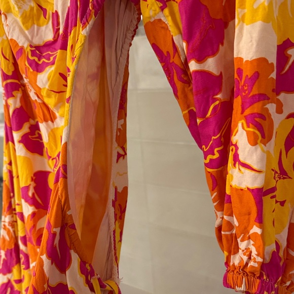 L*SPACE Floral One-Shoulder Side Opening Dress MED - Picture 3 of 7